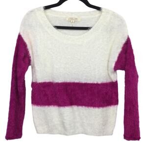 C’est Toi Eyelash Cozy Drop Shoulder Boat Neck Long Sleeve Pullover Sweater S